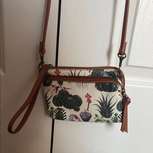 Floral Cactus Print Crossbody Bag